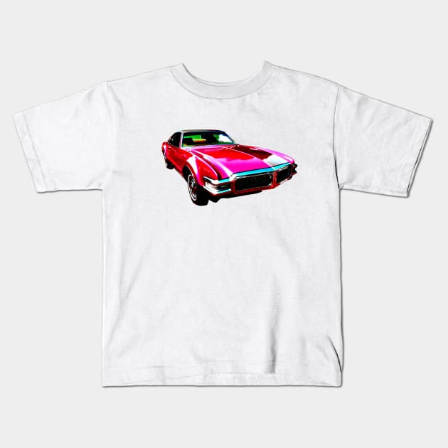 Oldsmobile Toronado 1968 American classic car high contrast red Kids T-Shirt by soitwouldseem